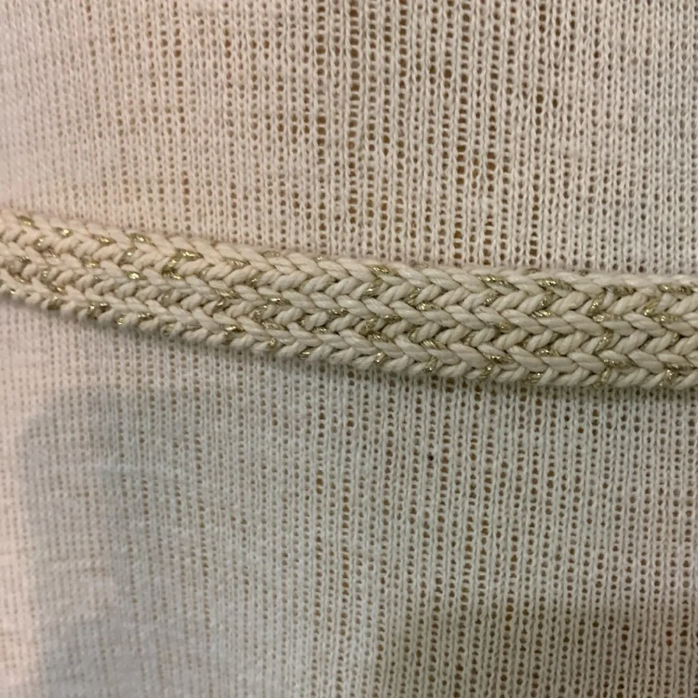 Liz Claiborne leather and cloth belt with gold metallic thread sz S